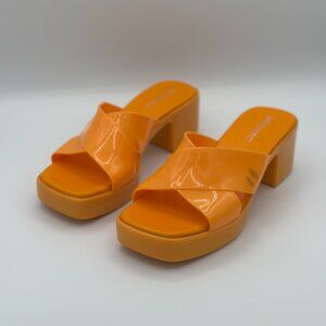 Jeffrey Campbell Orange Platform Slide Sandals – Size 8 (EU 39)